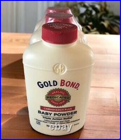(3) Gold Bond Baby Powder Medicated Plus Triple Action Relief 4 oz NEWithSEALED