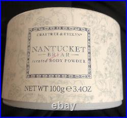 Crabtree & Evelyn NANTUCKET BRIAR Scented Body Powder 3.4 oz. Sealed with Puff