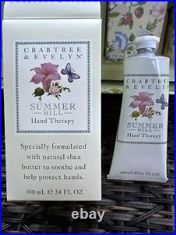 Crabtree & Evelyn SUMMER HILL EDT 60ml & Traveler Powder Lotion Bath Soap & Gel