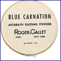ROGER & GALLET Blue Carnation AftaBath Dusting Powder 6oz NEW RARE Vintage