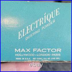 SUPER VINTAGE Max Factor ELECTRIQUE Dusting Powder 5 1/4oz NOS withBox INNER SEAL