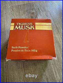 Tigress Musk Perfume bath powder 142g = 5 Oz Rare New Sealed Faberge With Puff NOS