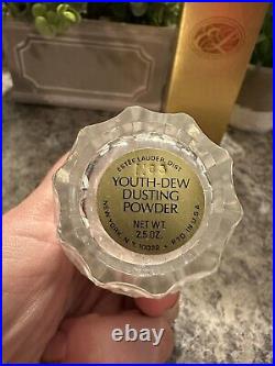 Vintage Estée Lauder Youth Dew Dusting Powder & Star Crystal Powder Shaker 2.5oz