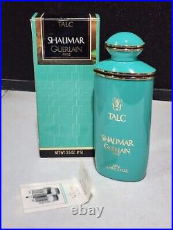 Vintage NOS Shalimar Guerlain Talc Powder 3.5 oz NEW IN BOX