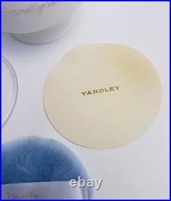 Vintage Yardley New York Dusting Powder Pedestal Blue Puff Lavender Scent 4oz